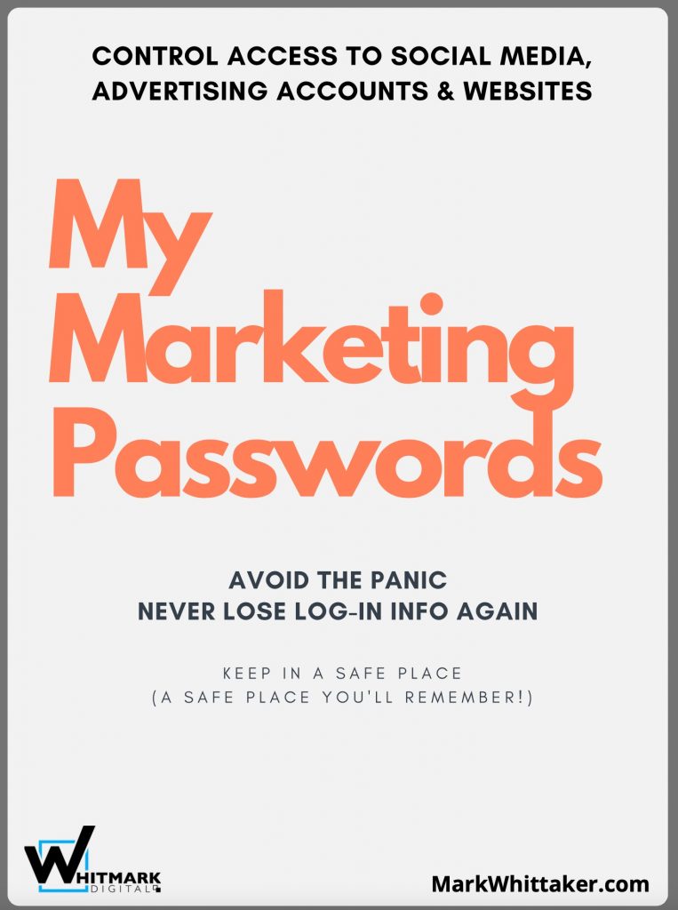 Marketing Passwords Sheet